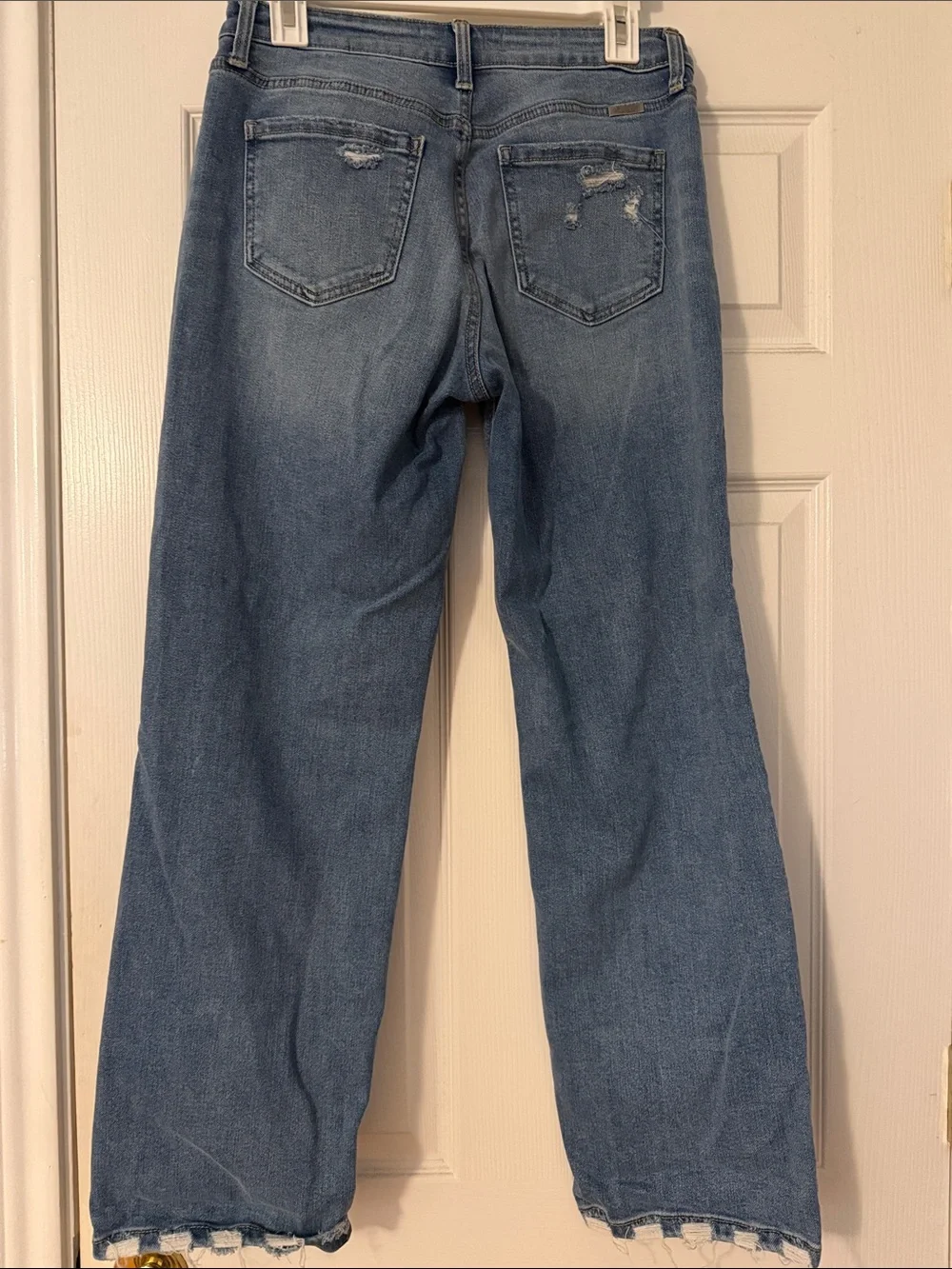 KanCan Light Blue Distressed Straight-Leg Jeans